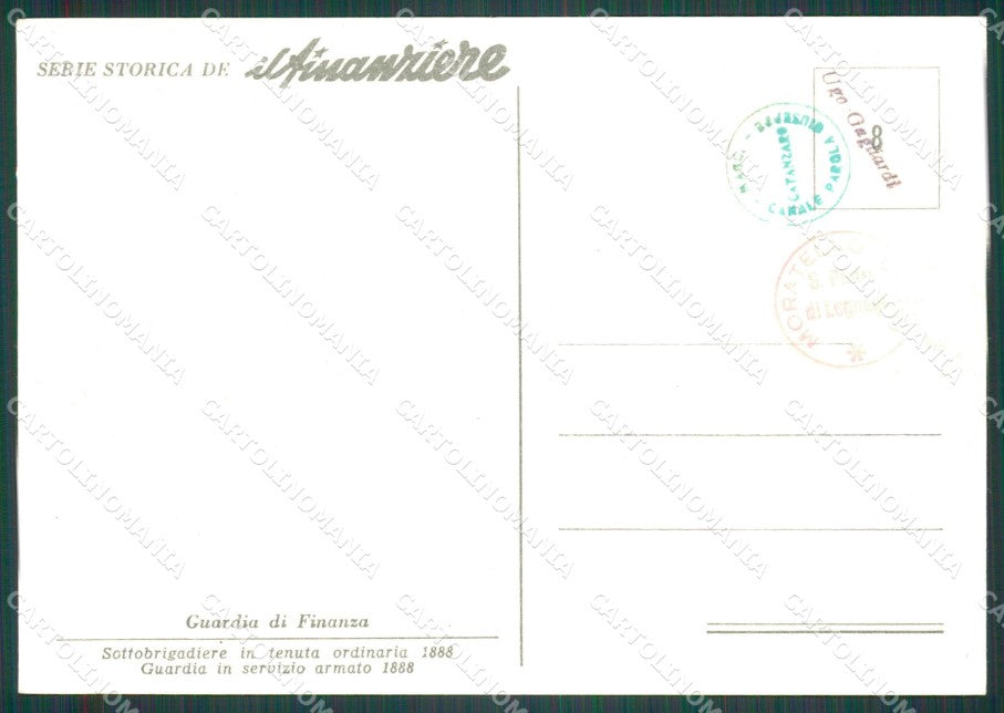 GdF Guardia di Finanza Militari Serie Storica Il Finanziere FG cartolina KF0266 – retro