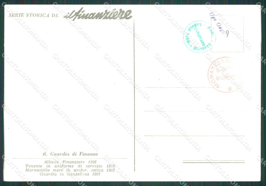 GdF Guardia di Finanza Militari Serie Storica Il Finanziere FG cartolina KF0267 – retro
