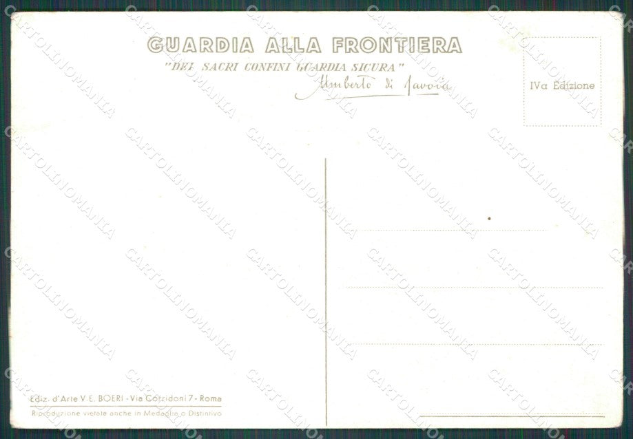 GdF Guardia di Finanza Militari Savoia Boeri FG cartolina KF0271 – retro