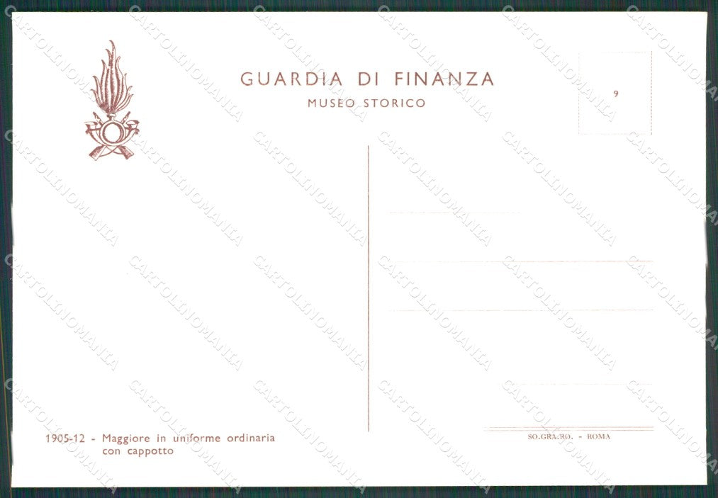 GdF Guardia di Finanza Militari Degai Uniforme FG cartolina KF0304 – retro