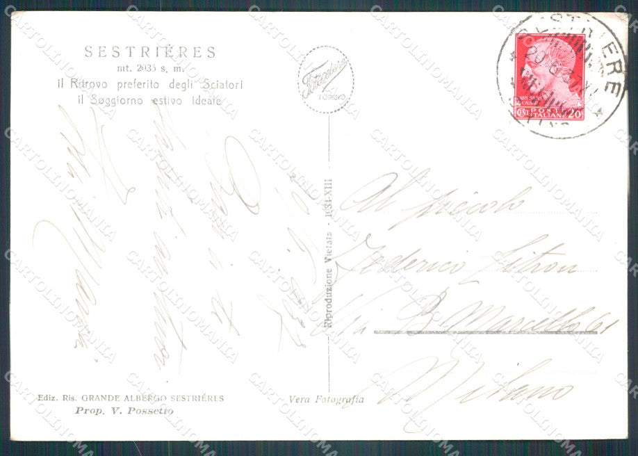 Torino Sestrieres Nevicata Foto FG cartolina KF1522 – retro