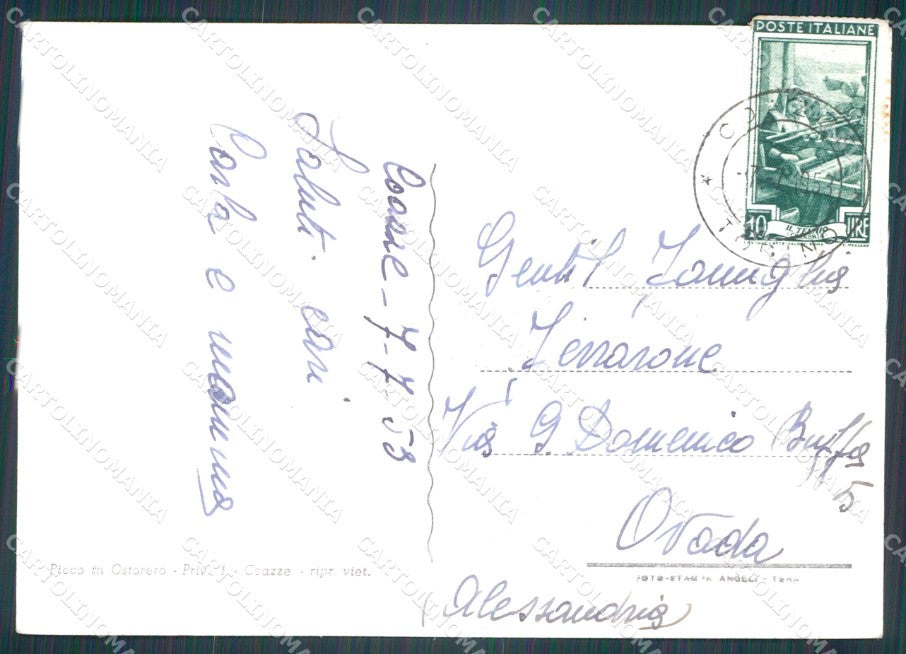 Torino Coazze Foto FG cartolina KF1534 – retro