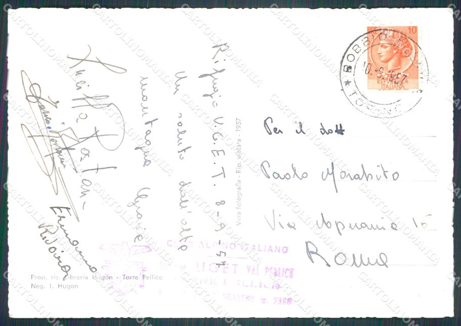 Torino Rifugio Uget Alta Val Pellice Nevicata Cai Foto FG cartolina KF1539 – retro