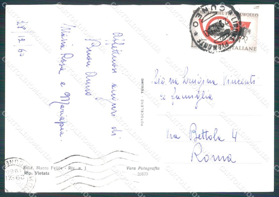 Cuneo Limone Piemonte Nevicata Foto FG cartolina KF1540 – retro