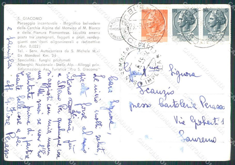 Cuneo Roburent San Giacomo di PIEGHE Foto FG cartolina KF1544 – retro
