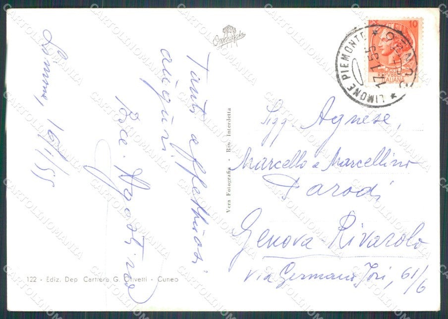 Cuneo Limone Piemonte Nevicata ABRASA Foto FG cartolina KF1548 – retro