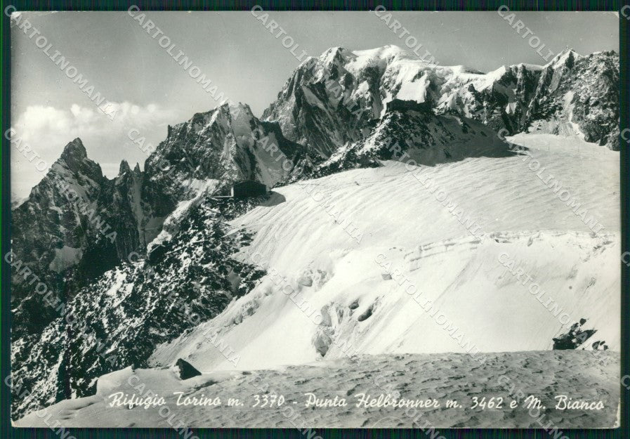 Aosta Courmayeur Rifugio Torino Monte Bianco Nevicata Foto FG cartolina KF1550 – fronte