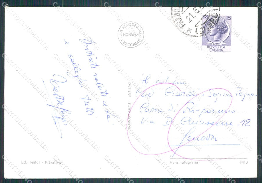 Cuneo Frabosa Soprana Seggiovia Monte Moro Foto FG cartolina KF1552 – retro