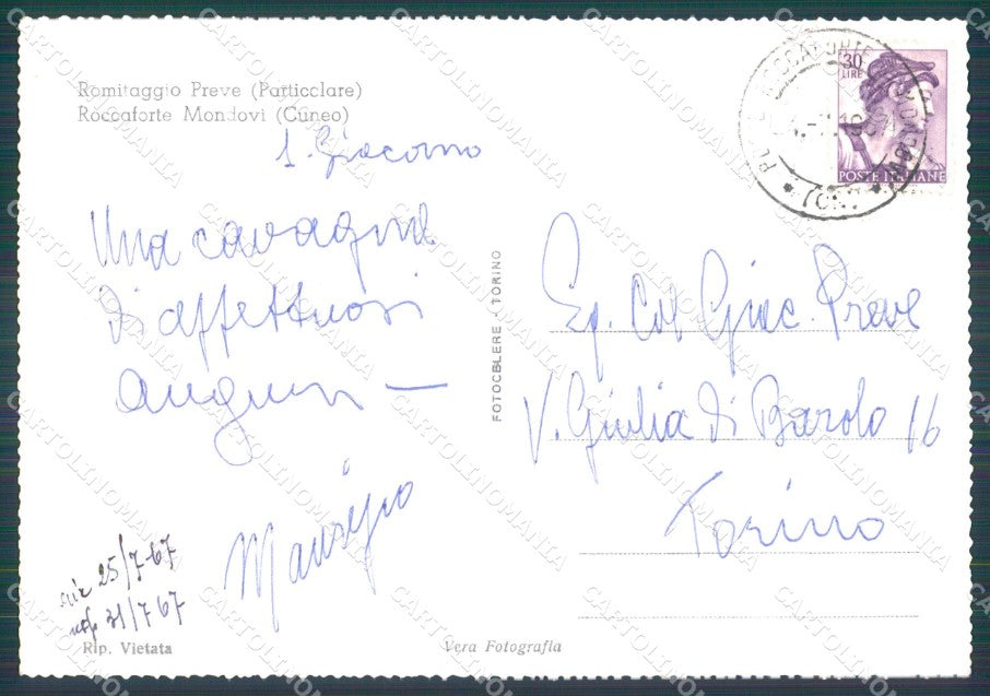 Cuneo Roccaforte Mondovì Foto FG cartolina KF1607 – retro