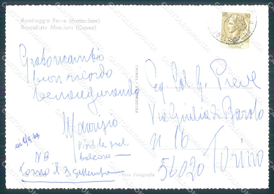 Cuneo Roccaforte Mondovì Foto FG cartolina KF1609 – retro