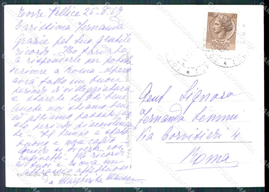 Torino Torre Pellice Foto FG cartolina KF1611 – retro