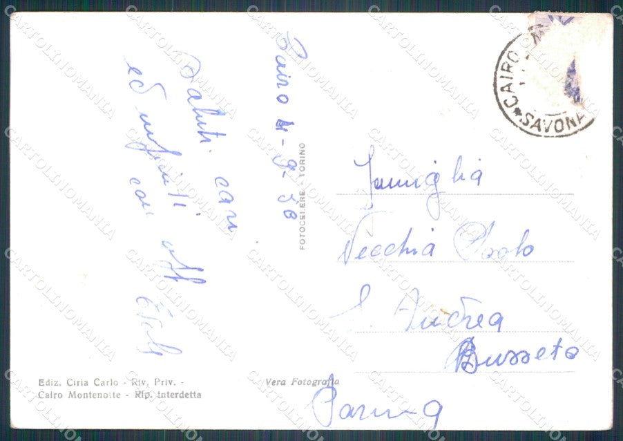 Savona Cairo Montenotte PIEGHINE Foto FG cartolina KF1629 – retro