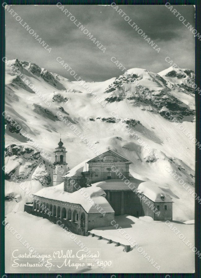 Cuneo Castelmagno Valle Grana Santuario Nevicata Foto FG cartolina KF1645 – fronte