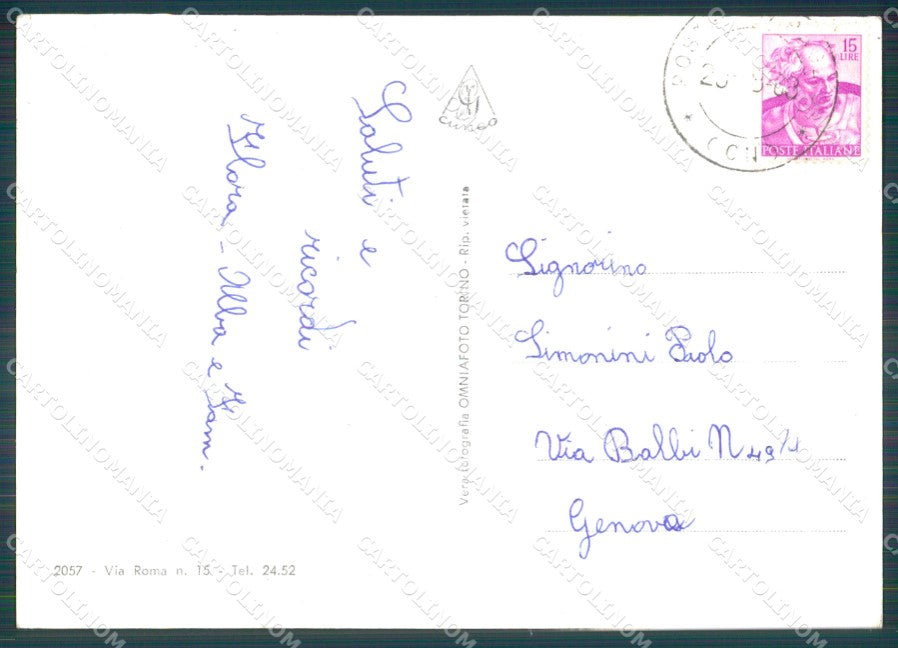 Cuneo Castelmagno Valle Grana Santuario Nevicata Foto FG cartolina KF1645 – retro