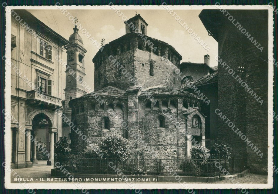 Biella Città Battistero PIEGA Foto FG cartolina KF1656 – fronte