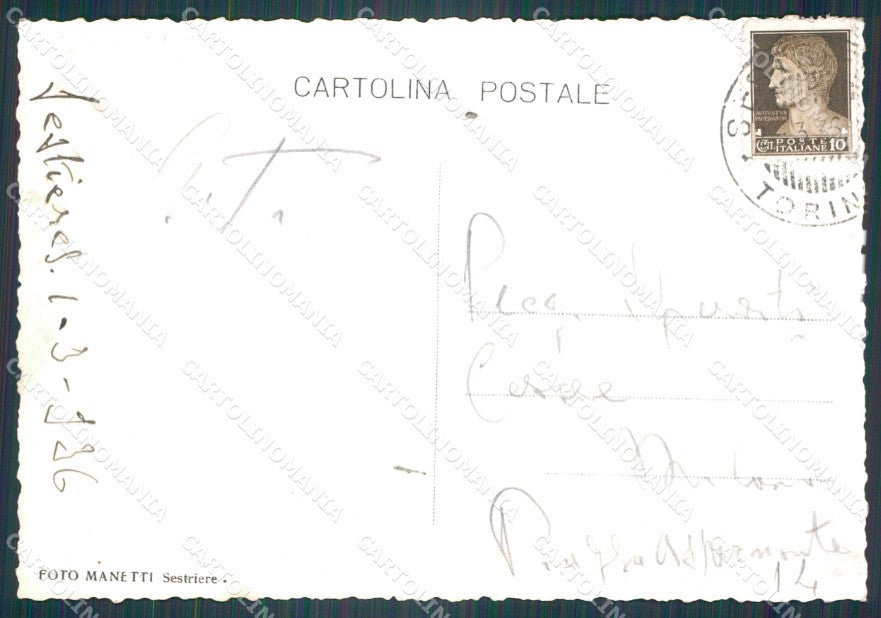Torino Sestrieres Nevicata Foto FG cartolina KF1669 – retro