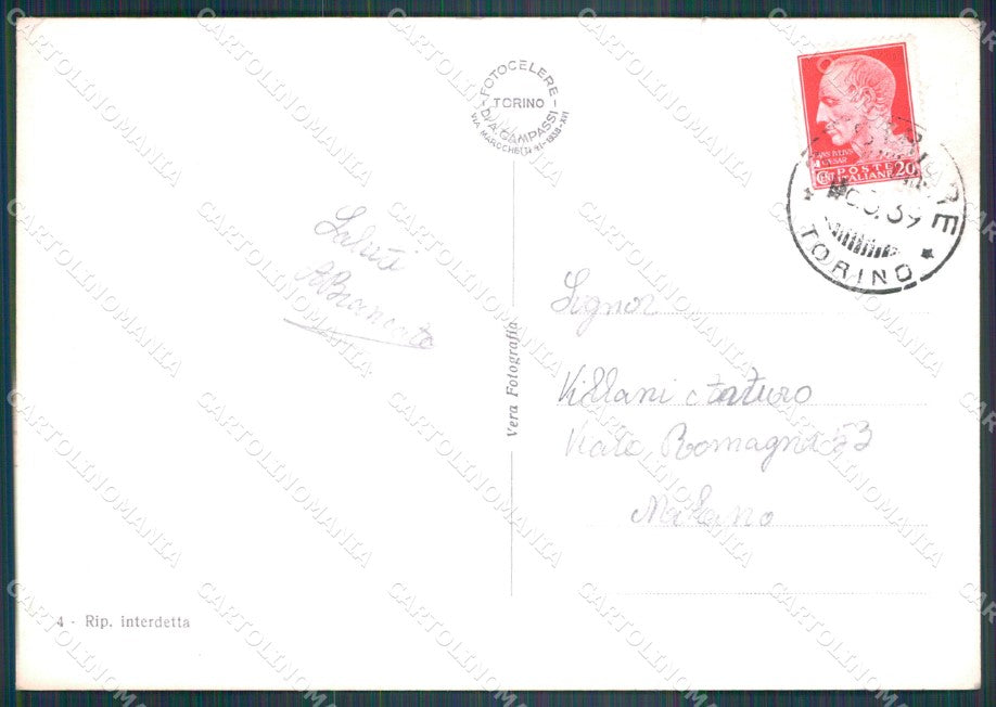Torino Sestrieres Trampolini salto Nevicata STRAPPINO Foto FG cartolina KF1671 – retro