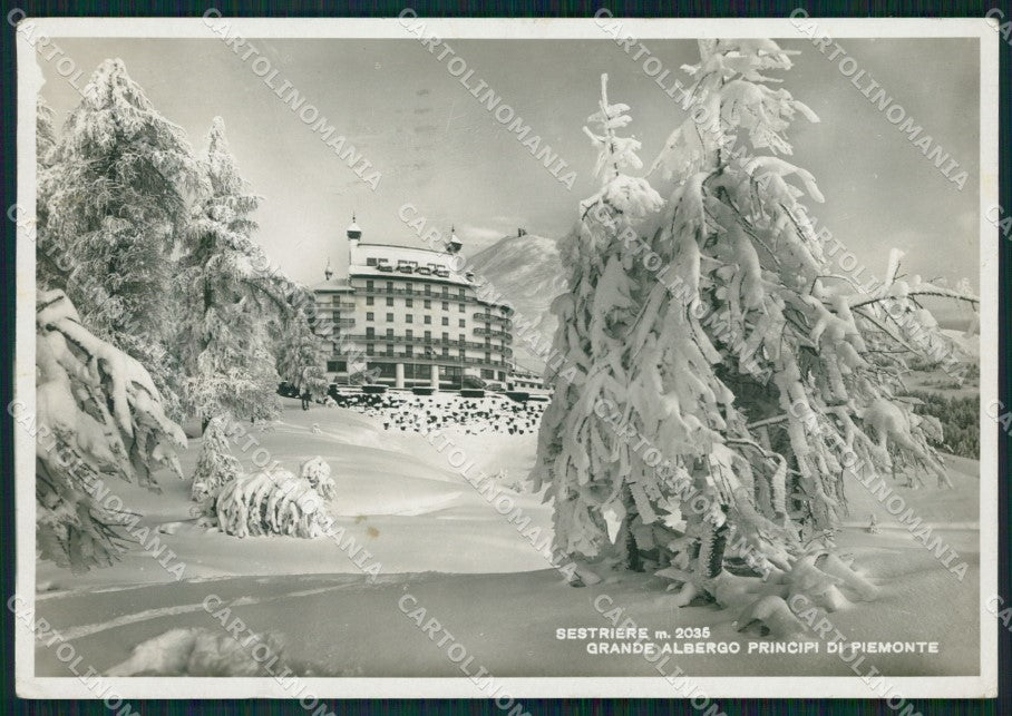 Torino Sestrieres Nevicata PIEGHE STRAPPINO Foto FG cartolina KF1674 – fronte