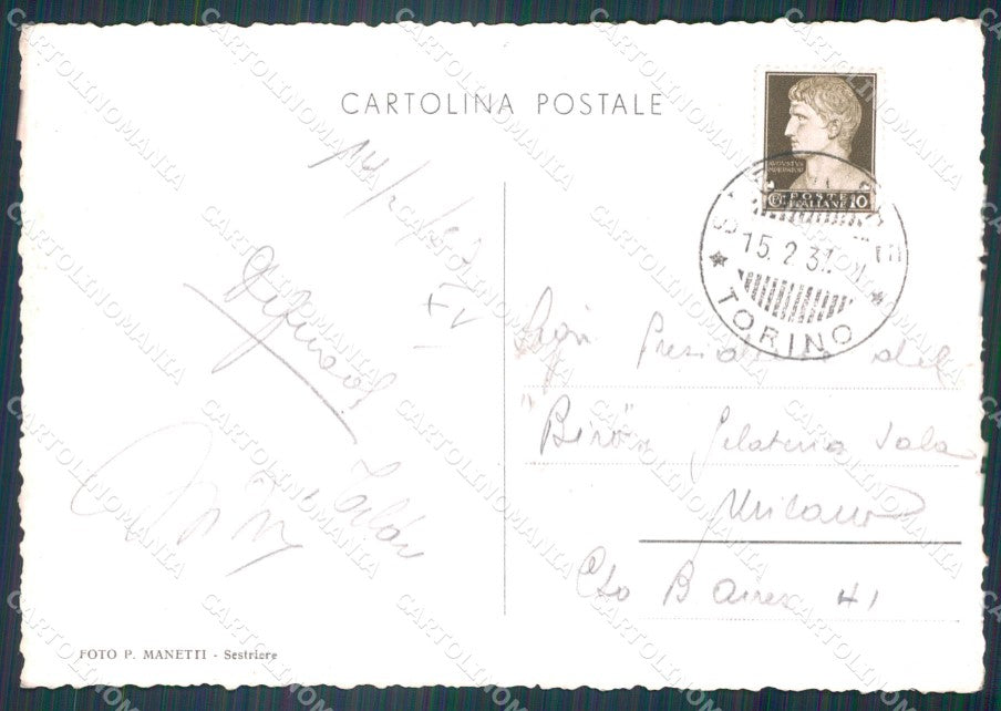 Torino Sestrieres Nevicata Foto FG cartolina KF1675 – retro