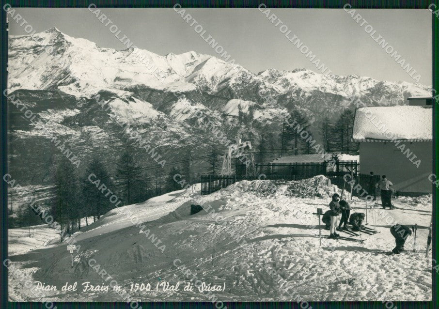 Torino Chiomonte Pian del Frais Nevicata Sci Foto FG cartolina KF1682 – fronte