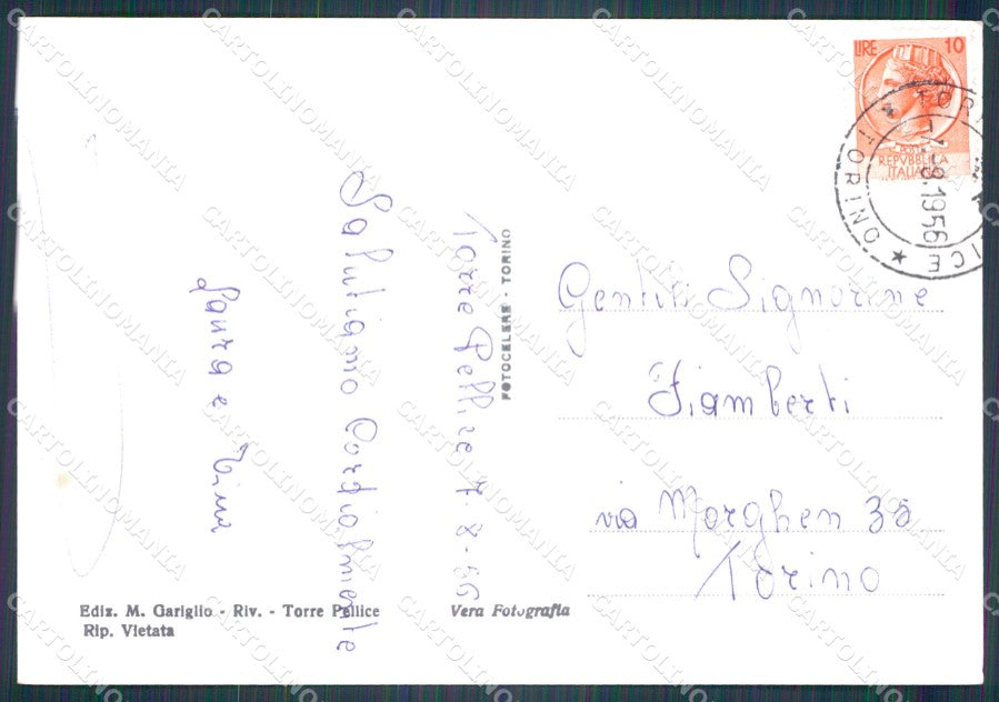 Torino Torre Pellice Foto FG cartolina KF1689 – retro