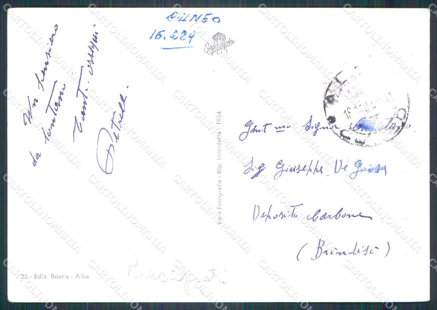Cuneo Alba PIEGHINE Foto FG cartolina KF1691 – retro