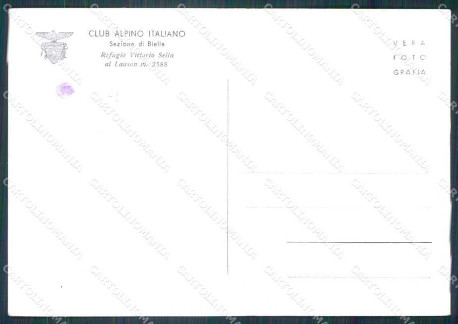 Aosta Cogne Lauson Rifugio Vittorio Sella Cai Foto FG cartolina KF1699 – retro