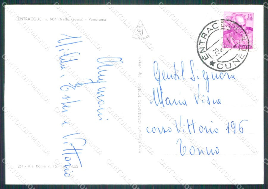 Cuneo Entracque Valle Gesso Nevicata Foto FG cartolina KF1703 – retro