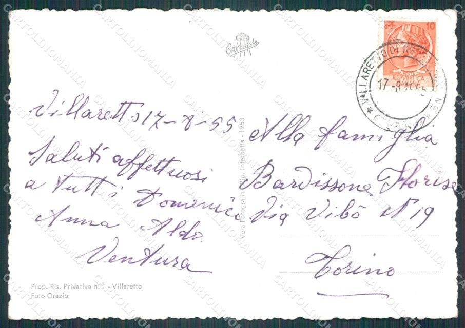 Torino Villaretto Borgata Gran Faetto PIEGHINE Foto FG cartolina KF1704 – retro
