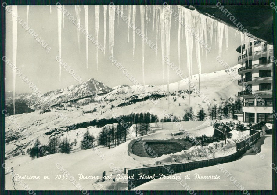Torino Sestrieres Piscina Nevicata Foto FG cartolina KF1724 – fronte