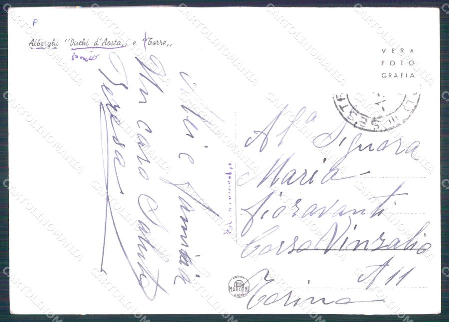 Torino Sestrieres Nevicata Foto FG cartolina KF1726 – retro