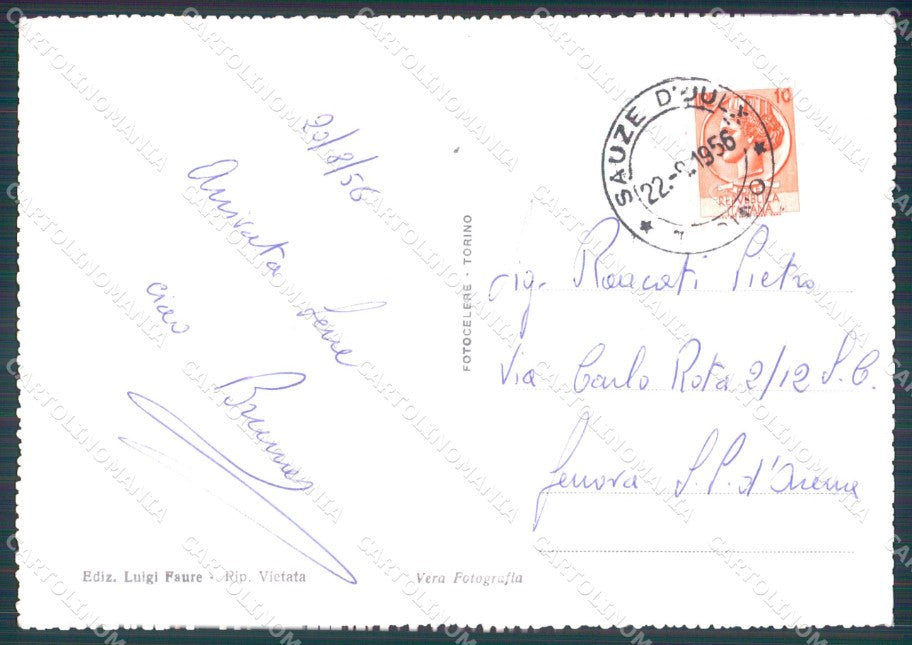 Torino Sauze d'Oulx PIEGA Foto FG cartolina KF1727 – retro