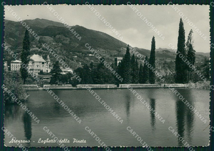 Genova Arenzano Laghetto della Pineta PIEGA Foto FG cartolina KF1772 – fronte