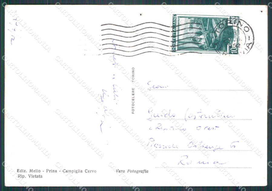 Biella Campiglia Cervo FORI PIEGHE Foto FG cartolina KF1781 – retro