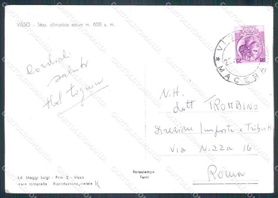 Macerata Visso PIEGHINA STRAPPINO Foto FG cartolina KF1785 – retro