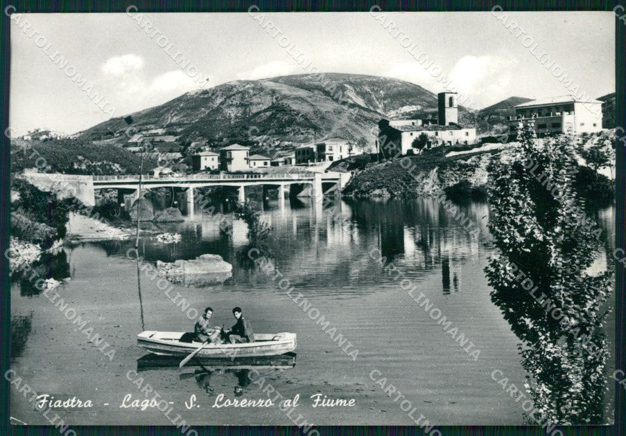 Macerata Fiastra Lago di San Lorenzo al Fiume Barca Foto FG cartolina KF1794 – fronte