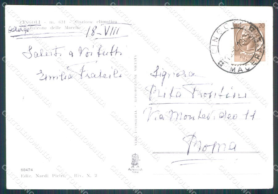 Macerata Cingoli Foto FG cartolina KF1795 – retro