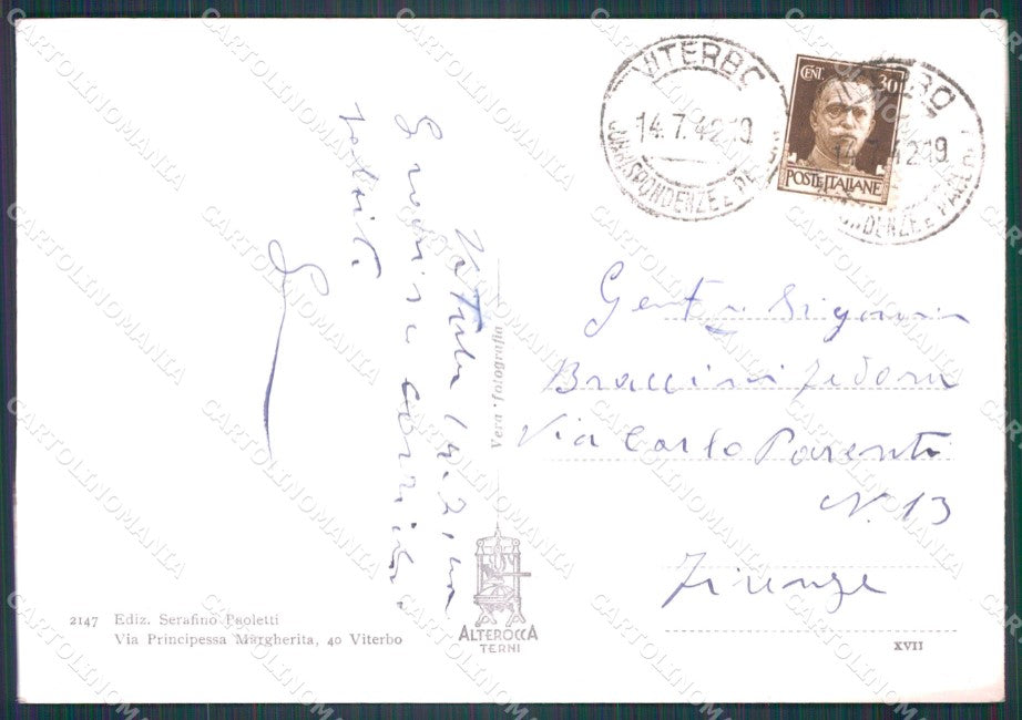 Viterbo Città Fontana PIEGHINA Foto FG cartolina KF1818 – retro