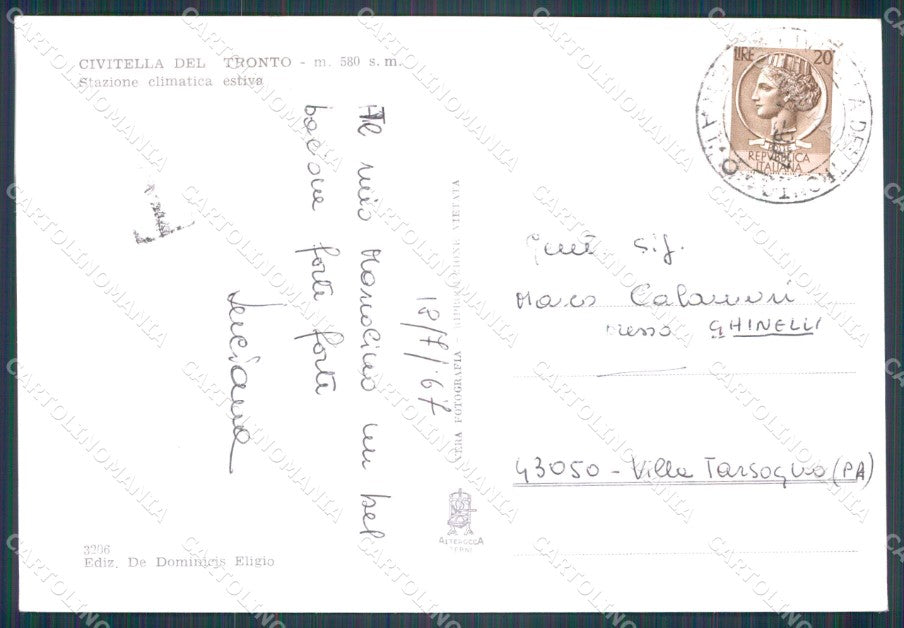 Teramo Civitella del Tronto Auto Foto FG cartolina KF1848 – retro