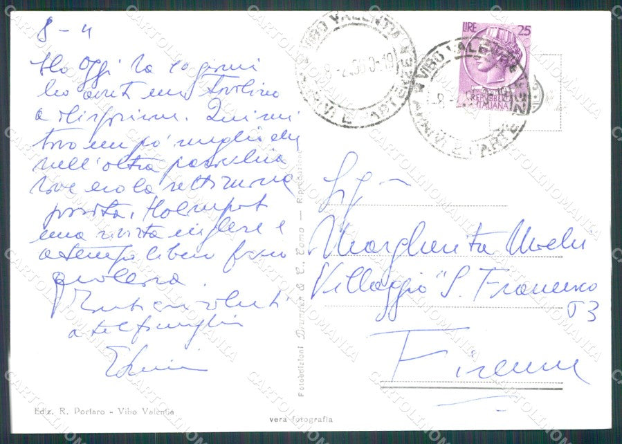 Vibo Valentia Città Auto Foto FG cartolina KF1884 – retro