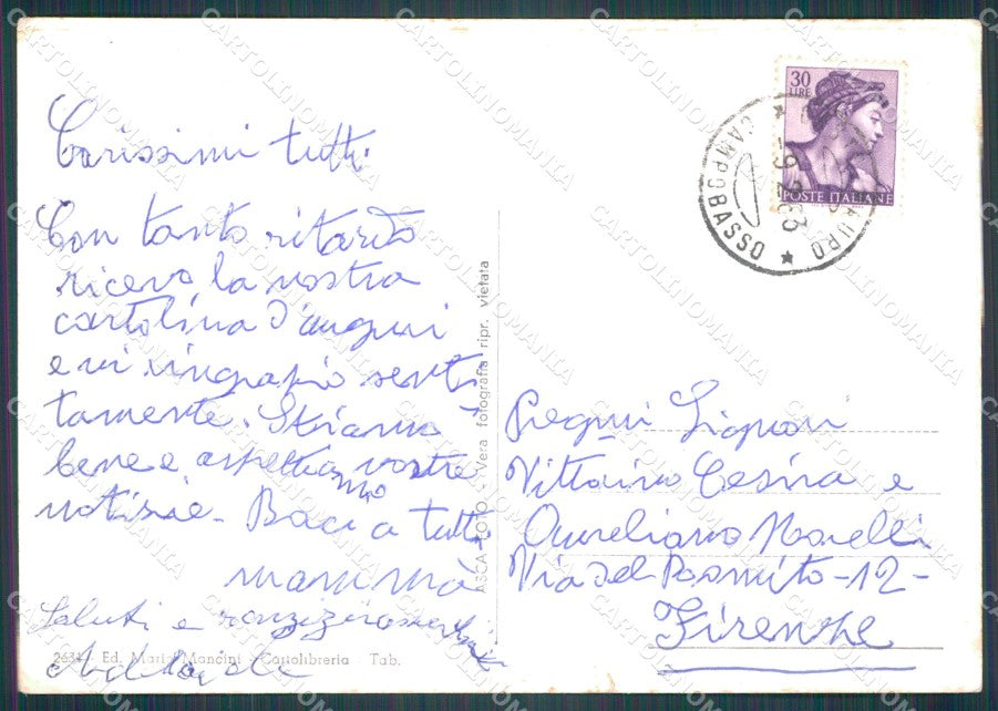 Campobasso Castelmauro Santuario STRAPPINO Foto FG cartolina KF1913 – retro