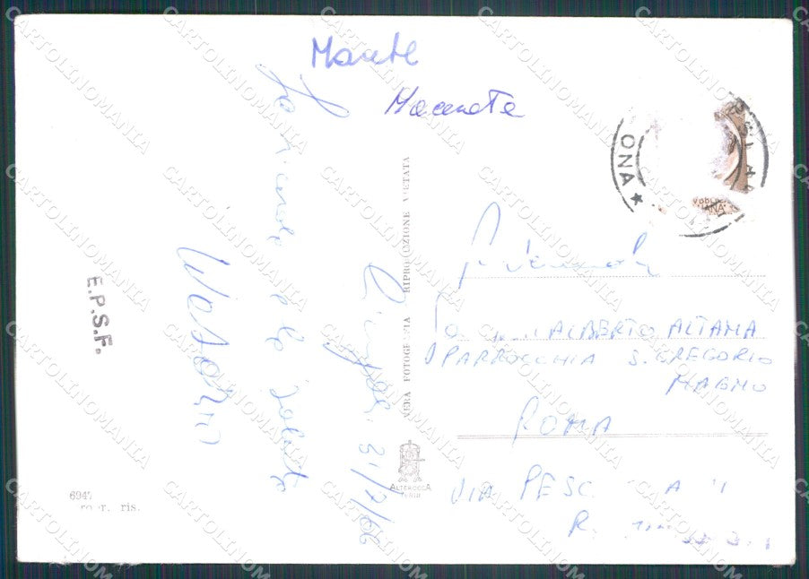 Macerata Cingoli PIEGHE COLLA Foto FG cartolina KF1950 – retro