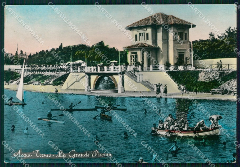 Alessandria Acqui Terme Piscina Barche PIEGHINA Foto FG cartolina KF1961 – fronte