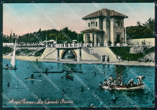 Alessandria Acqui Terme Piscina Barche PIEGHINA Foto FG cartolina KF1961 – fronte