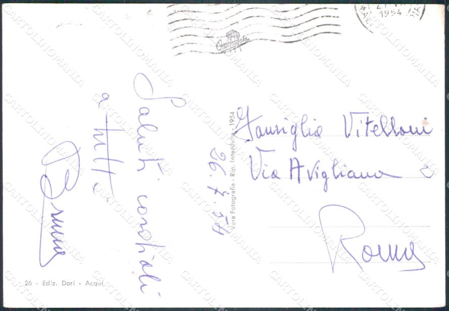 Alessandria Acqui Terme Piscina Barche PIEGHINA Foto FG cartolina KF1961 – retro