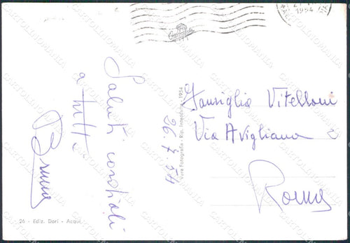 Alessandria Acqui Terme Piscina Barche PIEGHINA Foto FG cartolina KF1961 – retro