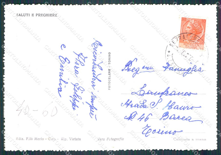 Alessandria Serralunga di Crea Foto FG cartolina KF1983 – retro