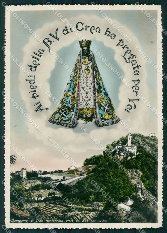Alessandria Crea Monferrato Santuario PIEGHINA Foto FG cartolina KF1984 – fronte