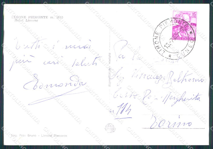 Cuneo Limone Piemonte Auto Foto FG cartolina KF1985 – retro