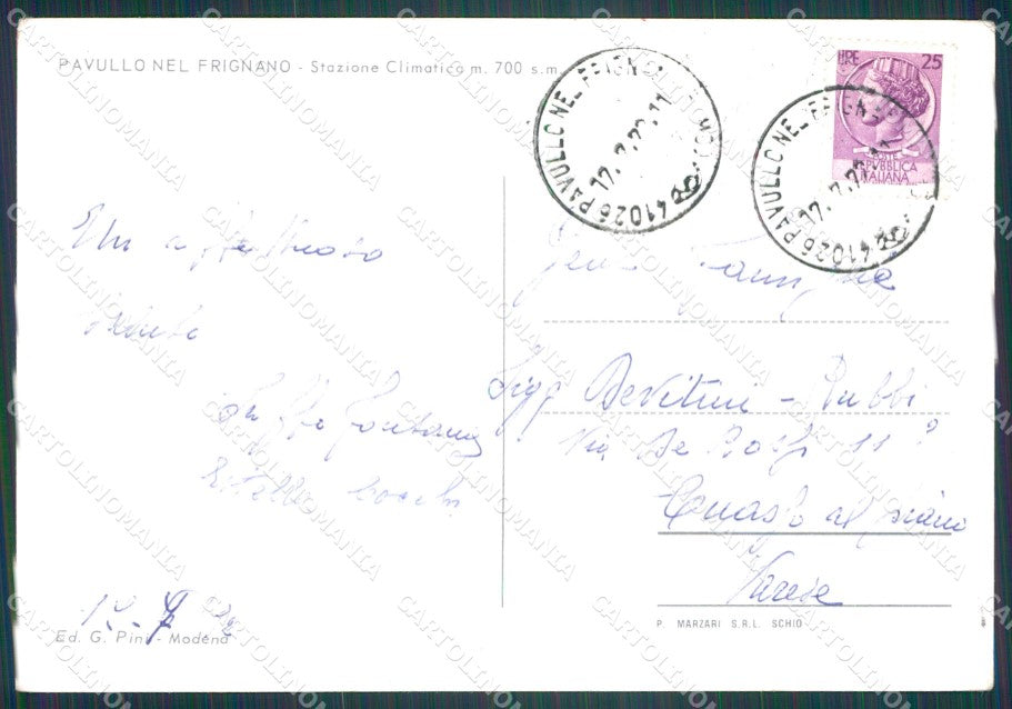 Modena Pavullo Saluti da PIEGHINA Foto FG cartolina KF1997 – retro